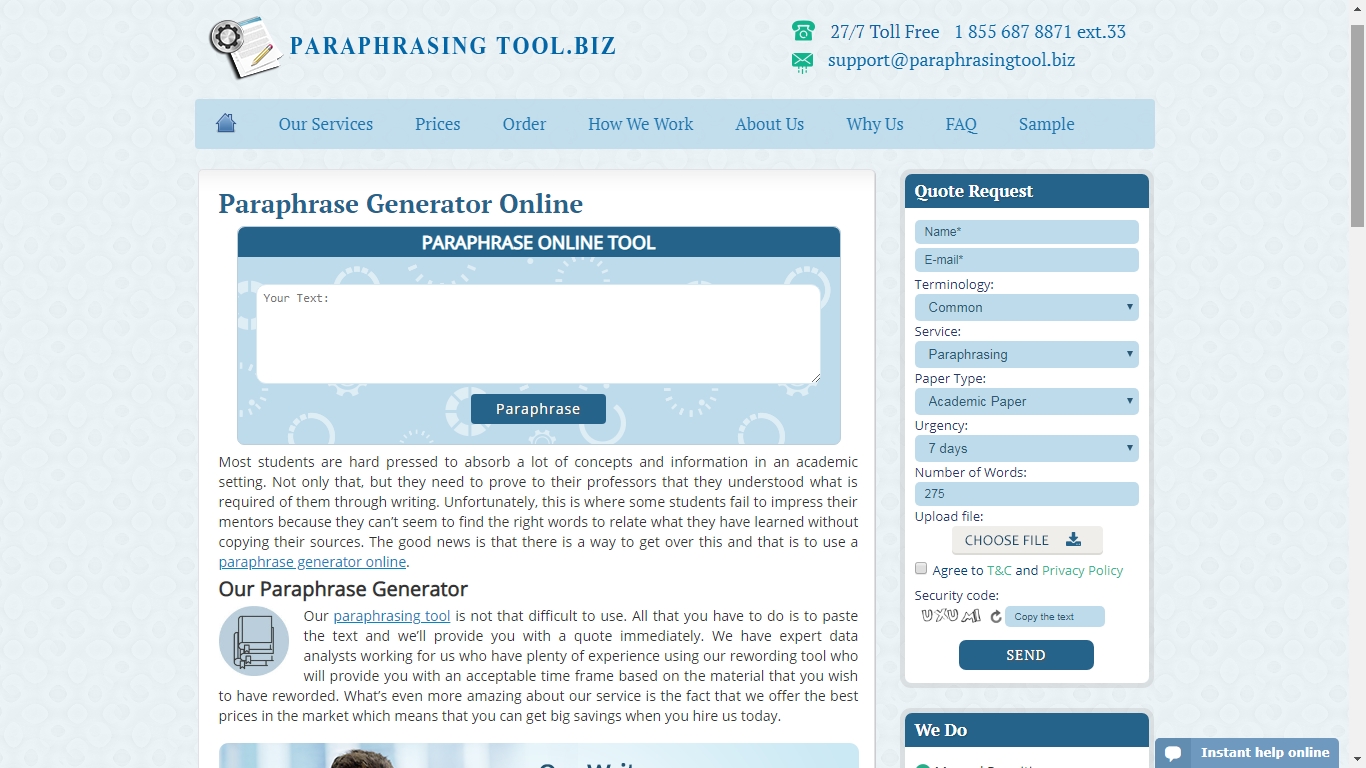 paraphrasingtool.biz review