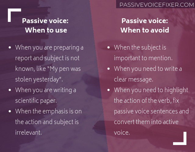 fixing passive voice app online